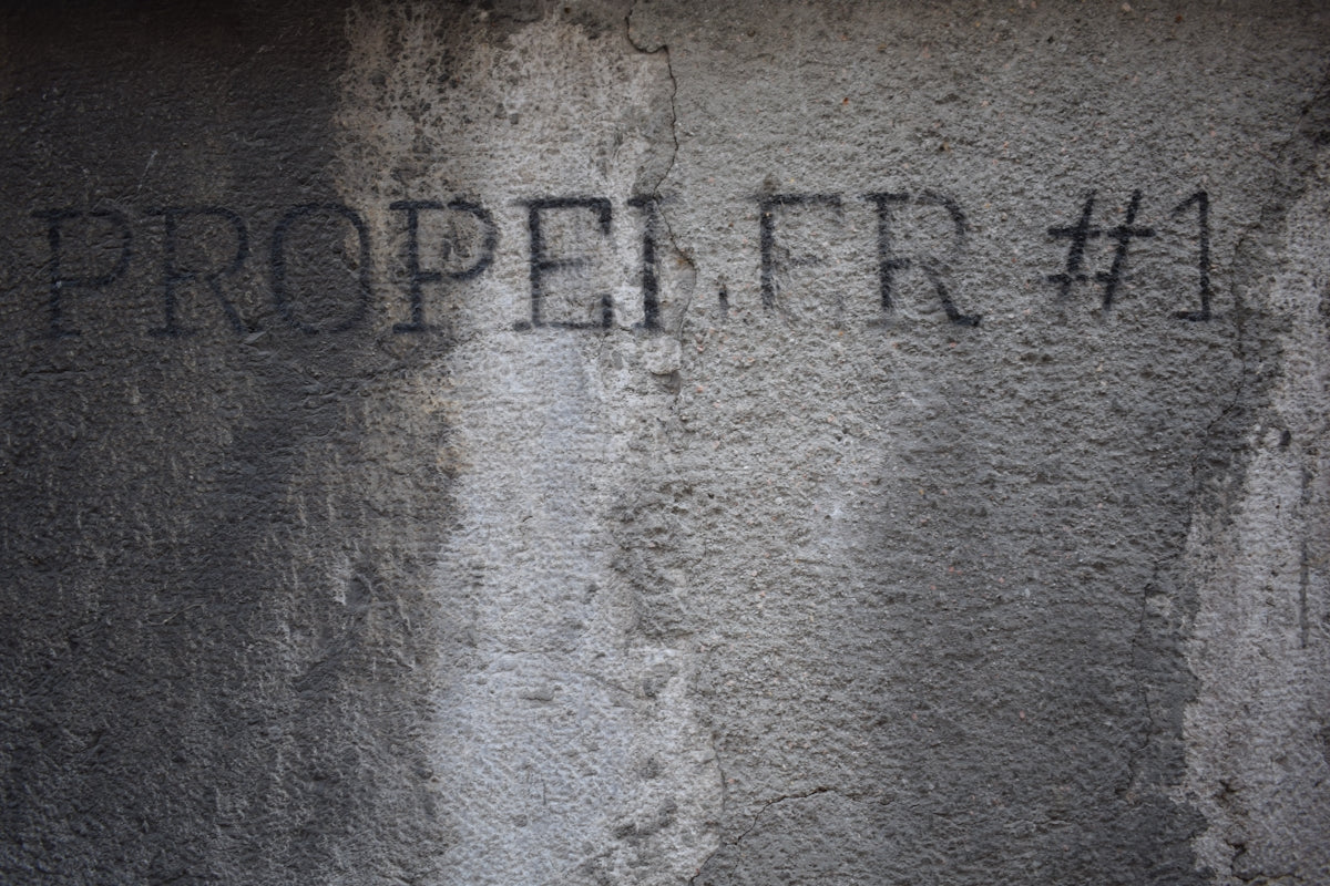 Propeler #1 printed on concrete wall