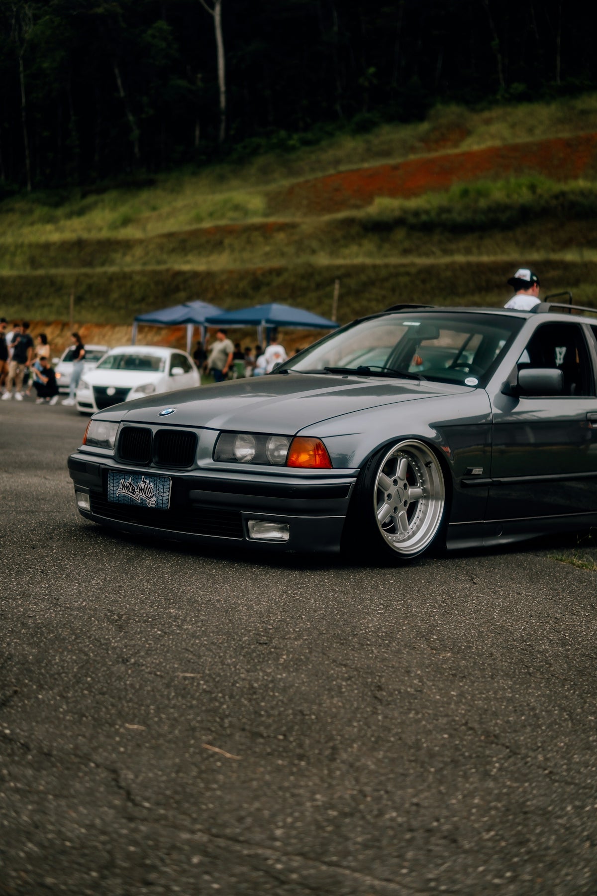 a police car parked in a parking lot